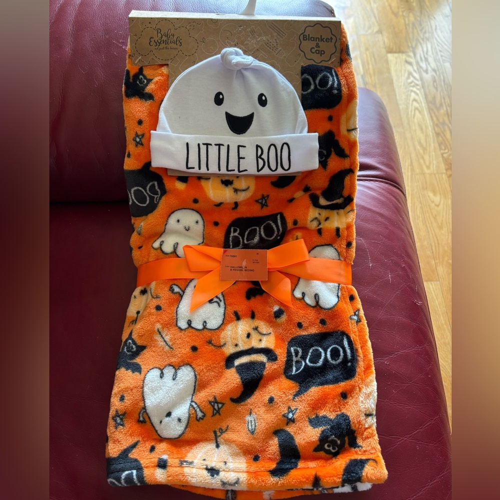Baby Essentials Halloween Boo Blanket and Little Boo Cap